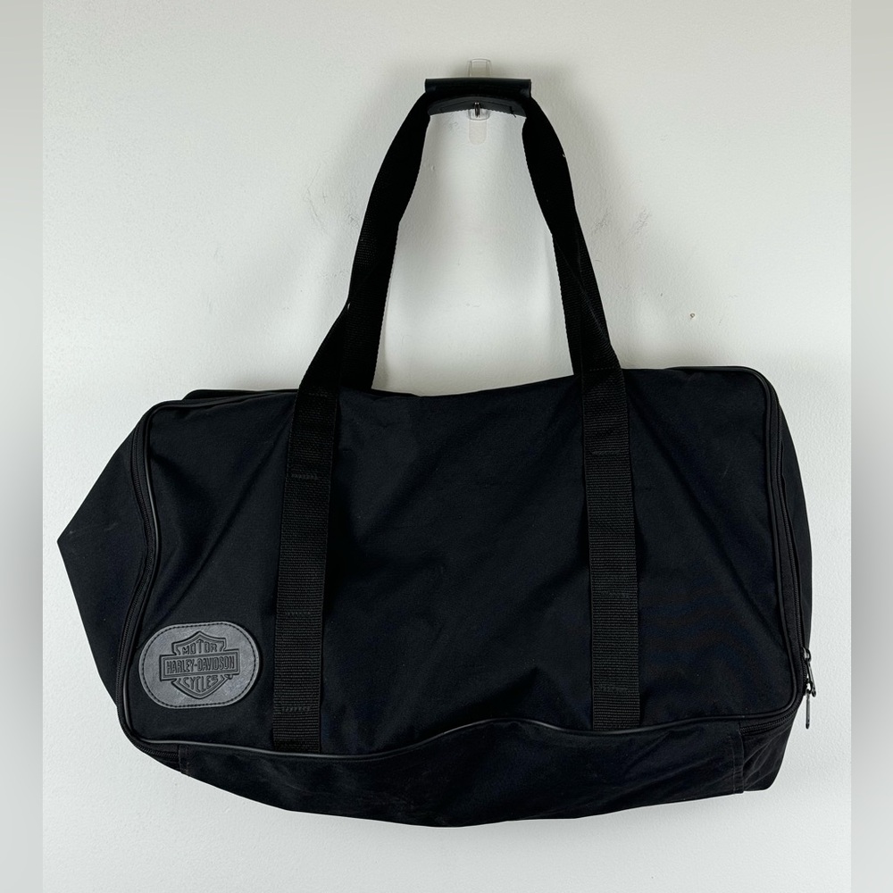HARLEY DAVIDSON LG Nylon Double Zip Duffle Bag with Logo Black